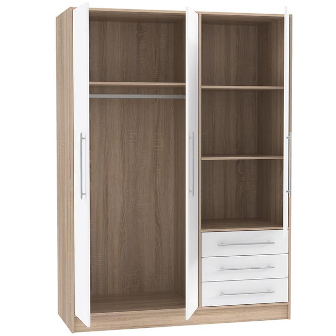 Schrank Jupiter 145cm Eiche Sonoma/Weiß