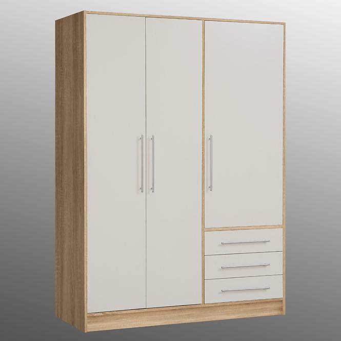 Schrank Jupiter 145cm Eiche Sonoma/Weiß