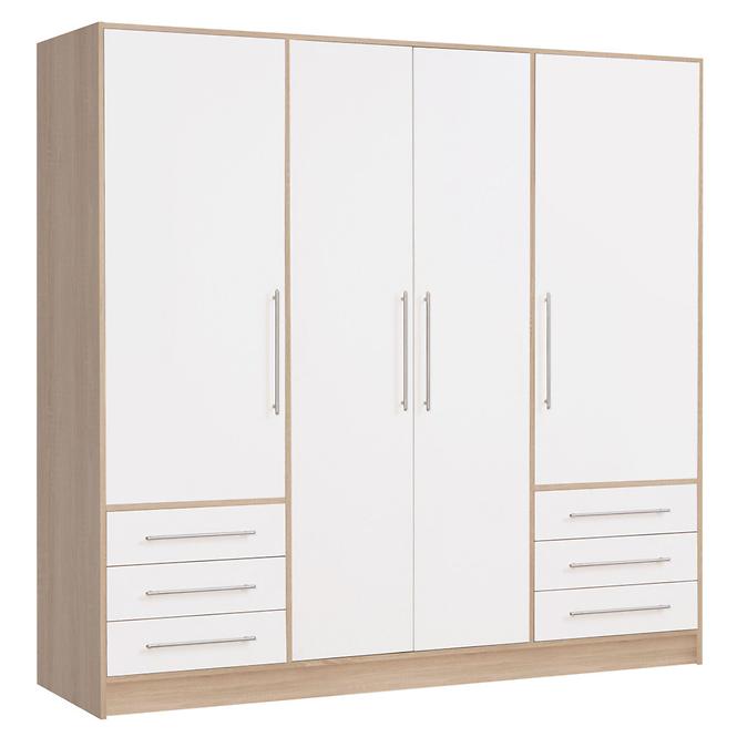 Schrank Jupiter 207cm Eiche Sonoma/Weiß