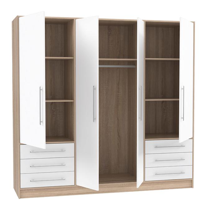 Schrank Jupiter 207cm Eiche Sonoma/Weiß