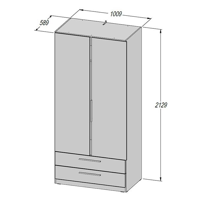 Schrank Cadixo 101cm 2d2s Cdxs87-D30 Eiche Sonoma