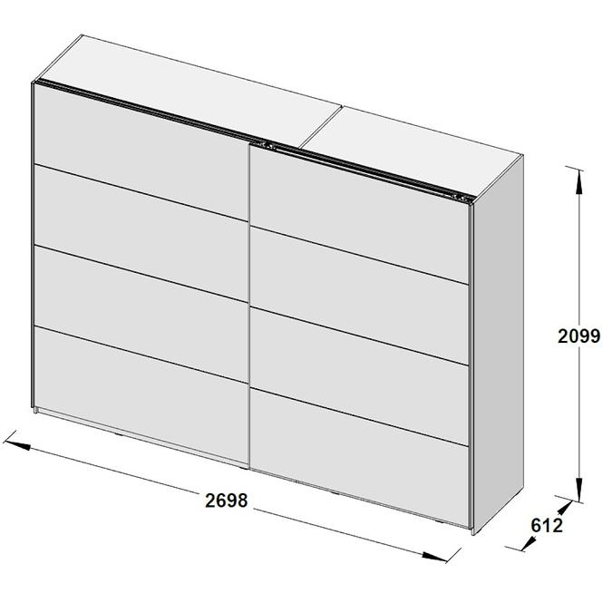 Schrank Starlet White 270cm Weiß