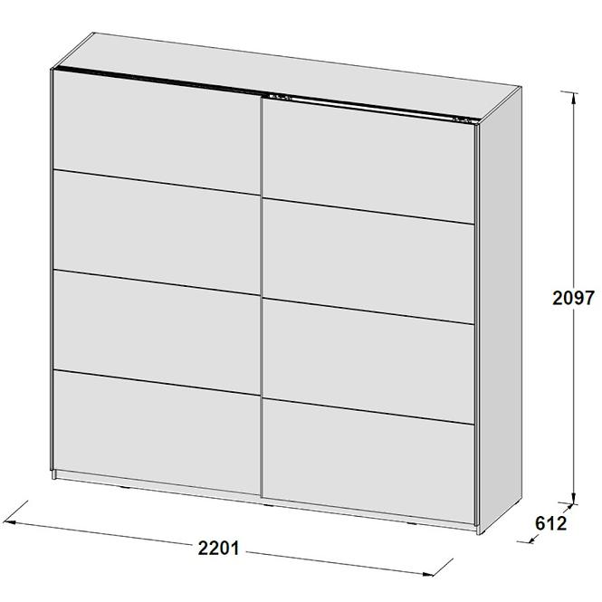 Schrank Starlet White 220cm Weiß