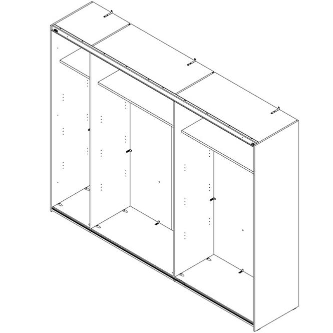 Schrank Sapporo 270cm Weißer Glanz