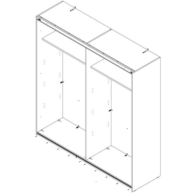 Schrank Sapporo 200cm Weißer Glanz