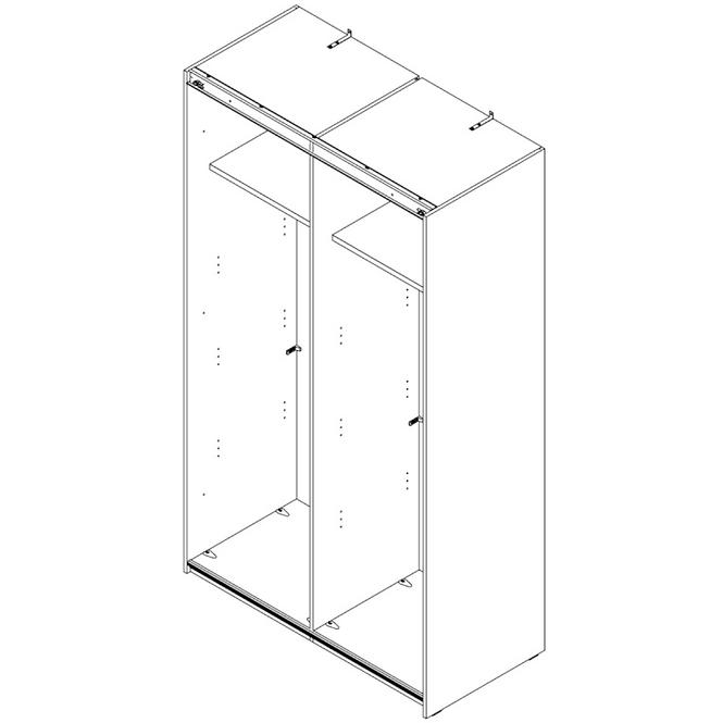 Schrank Sapporo 120cm Weißer Glanz