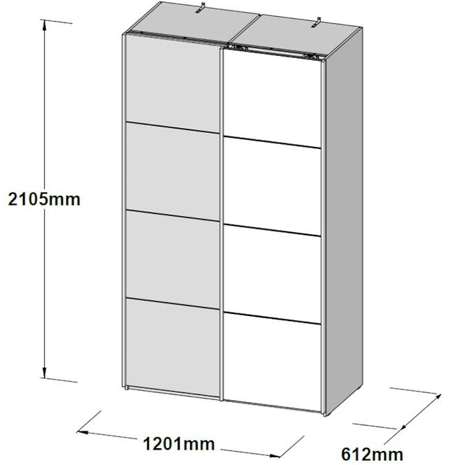 Schrank Sapporo 120cm Weißer Glanz