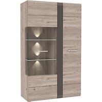 Vitrine 2D Locarno 95cm Eiche Nealson / Grau