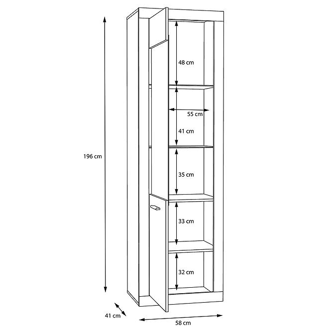 Vitrine Baccio 58cm Eiche Riviera