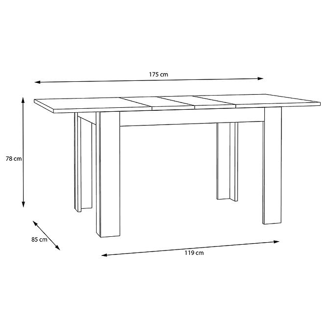 Essentisch Baccio 120/148/175cm Eiche Riviera