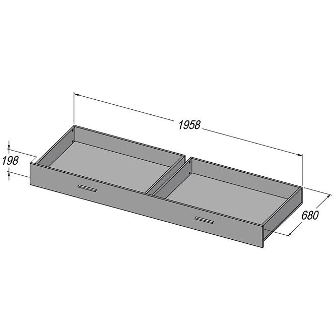 Schublade Unter Dem Bett Snow Snwl02 200cm Weiße Matte