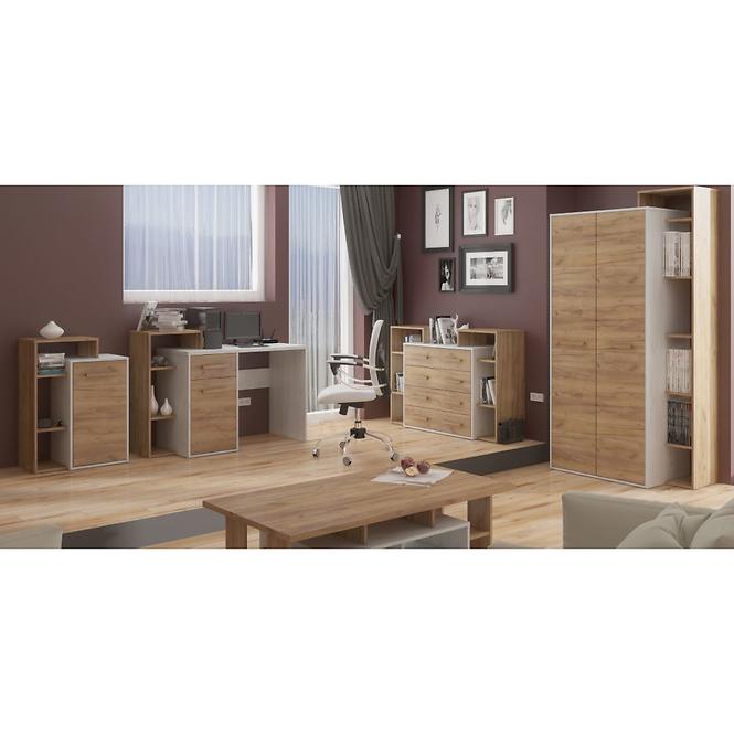 Schrank Rio 64cm Eiche Craft Weiß/Golden