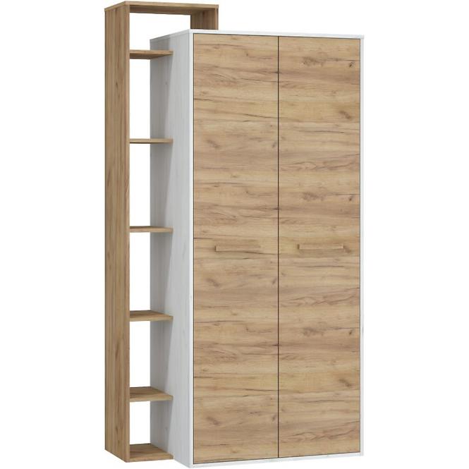 Schrank Rio 105cm Eiche Craft Weiß/Golden