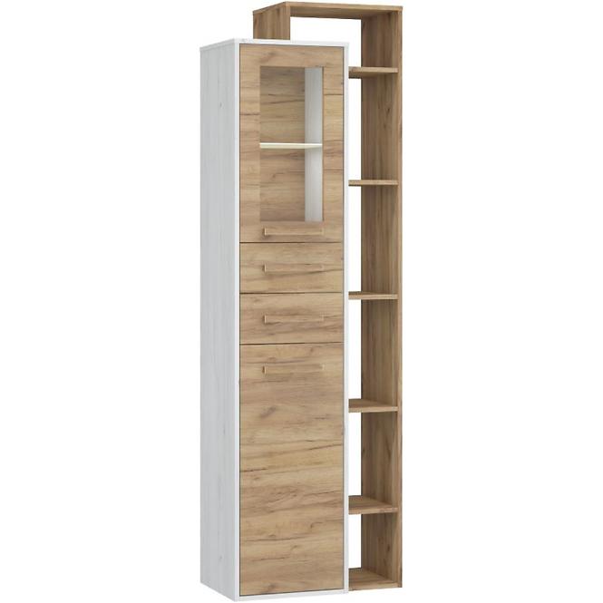 Vitrine Rio 64cm Eiche Craft Weiß/Golden P1D2S