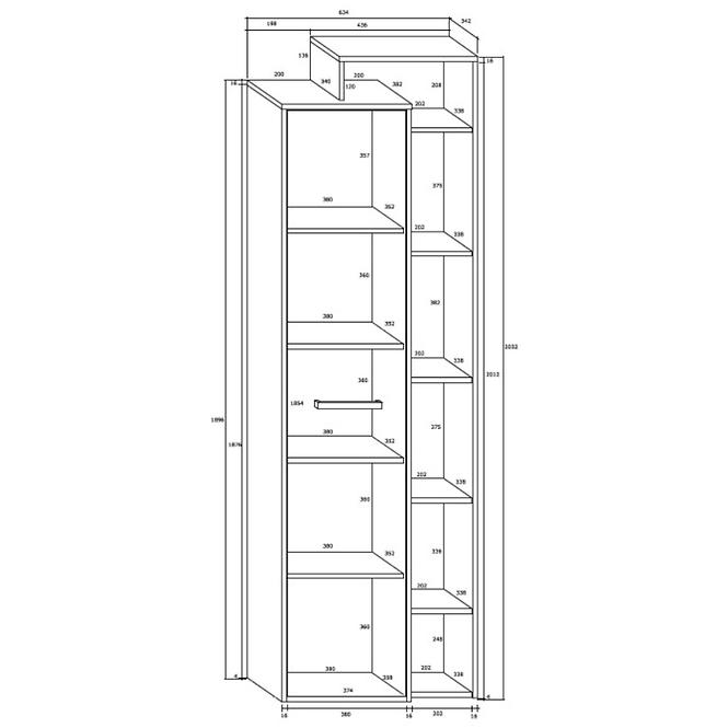 Skříň Rio 64cm Eiche Sonoma/Weiß P