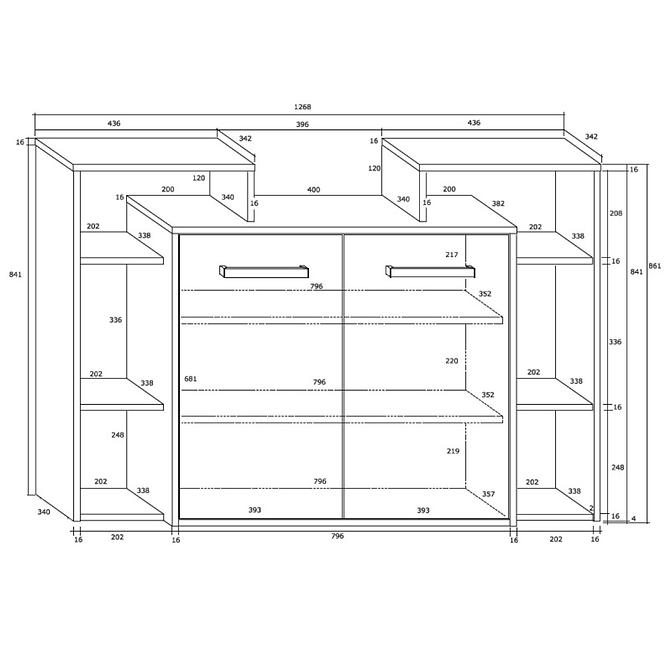 Kommode Rio 127cm Eiche Sonoma/Weiß 2D