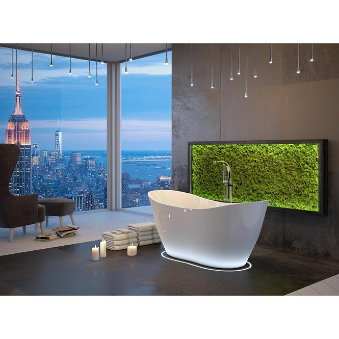 Freistehende Badewanne Viya 160x70 weiß + klik-klak