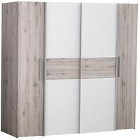 Schrank Kalixtus 200cm 4D Sandeiche / Weiß