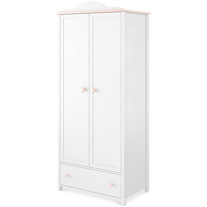 Schrank Luna 85cm 2D Weiß / Pink LN-12