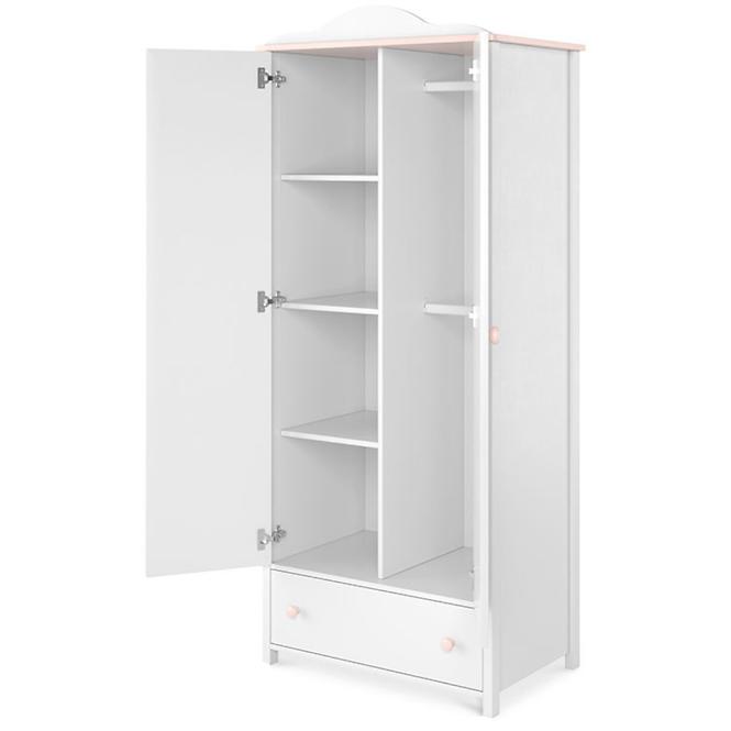 Schrank Luna 85cm 2D Weiß / Pink LN-12