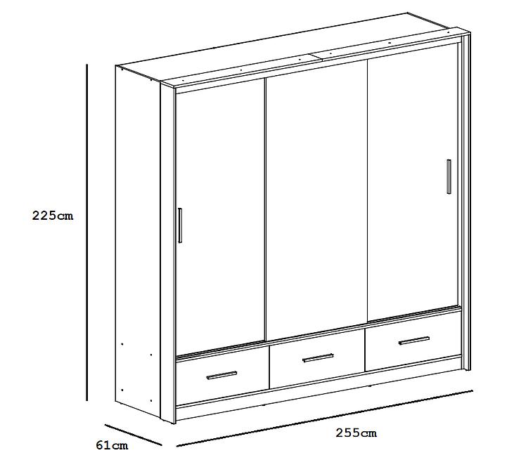 Schrank Marsylia 250cm Grafit