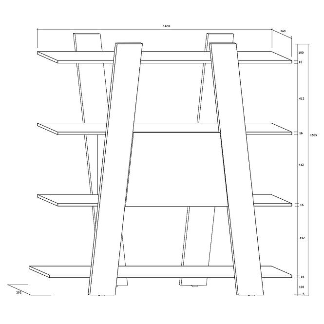 Regal Via 140cm 2D Craft Weiß