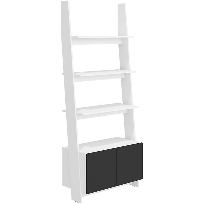 Regal Rack 80cm 1D Weiß/Schwarz