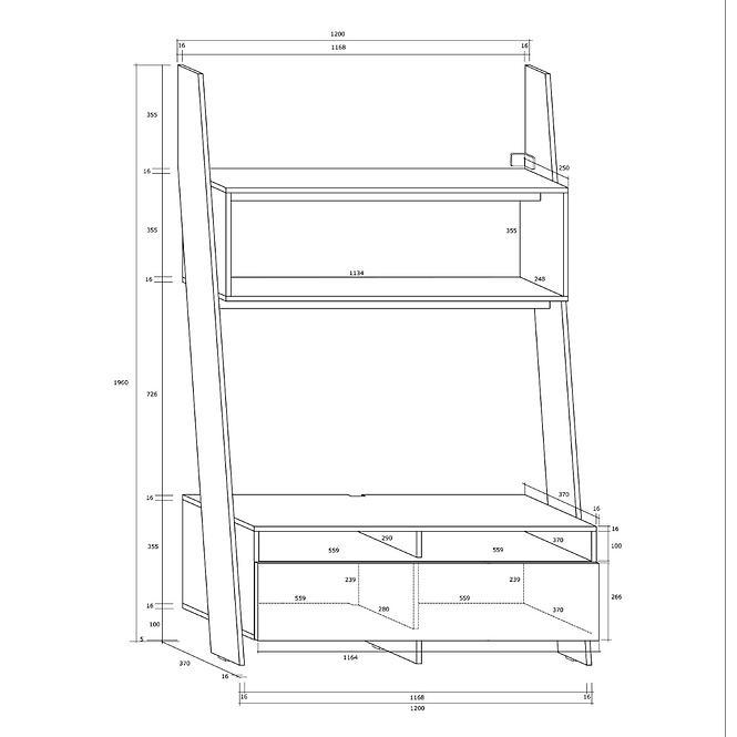 Tv Tisch Rack Eiche Sonoma/Weiß