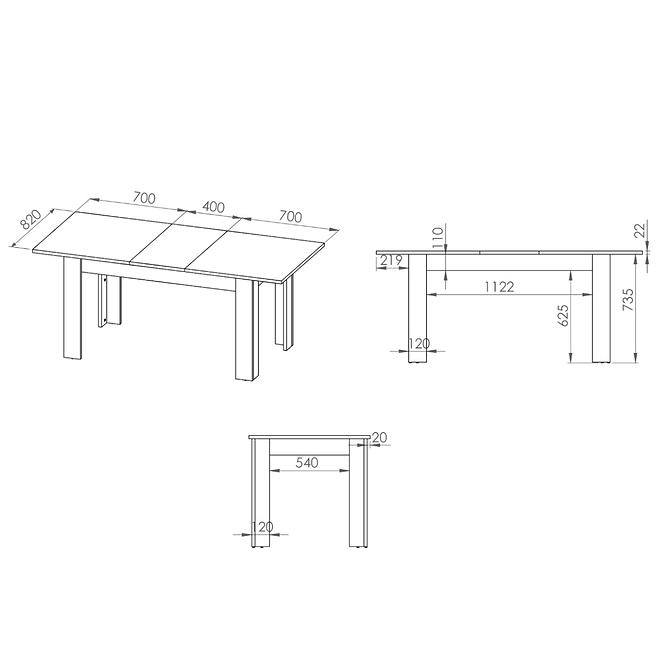 Essentisch Luis 140/180cm Eiche Ribbeck