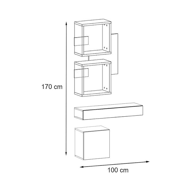 Garderobe Easy III 100cm Wotan/Weiß