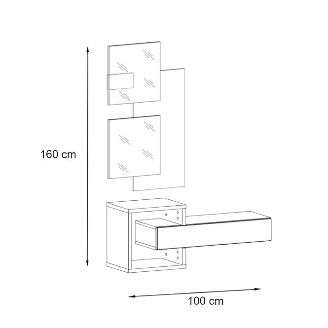 Garderobe Easy II 100cm Wotan/Weiß