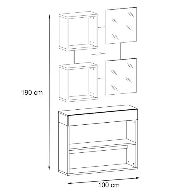 Garderobe Easy IV 100cm Wotan/Weiß