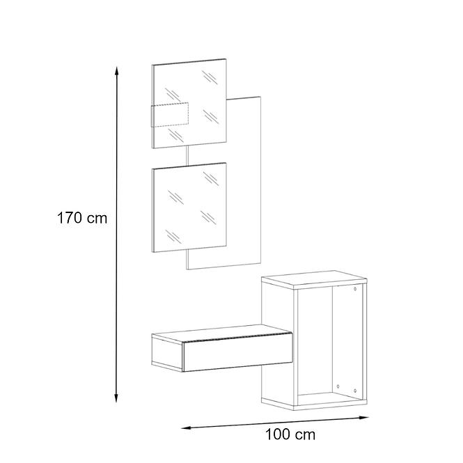 Garderobe Easy I 100cm Wotan/Weiß