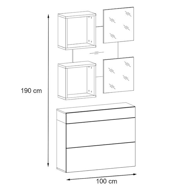 Garderobe Easy V 100cm Wotan/Weiß