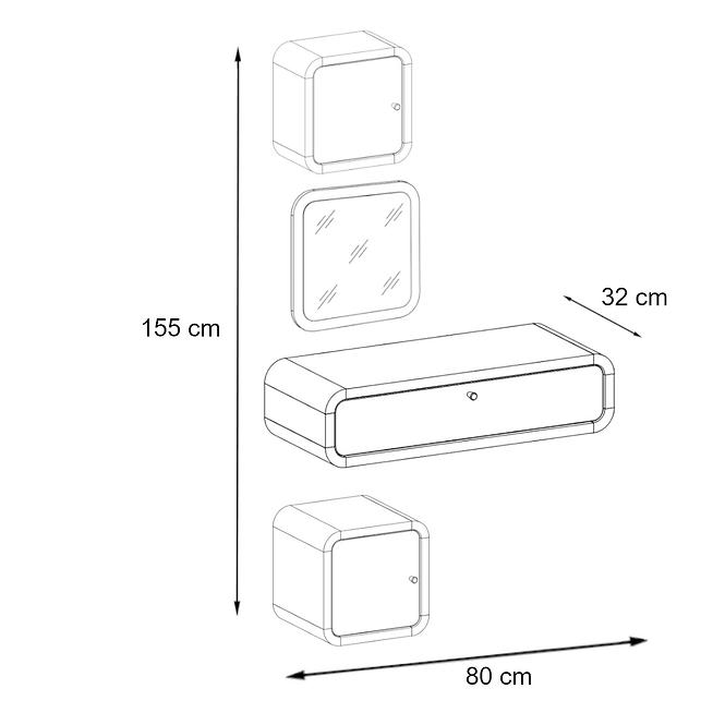 Garderobe Wally I 80cm Atelier/Weiß