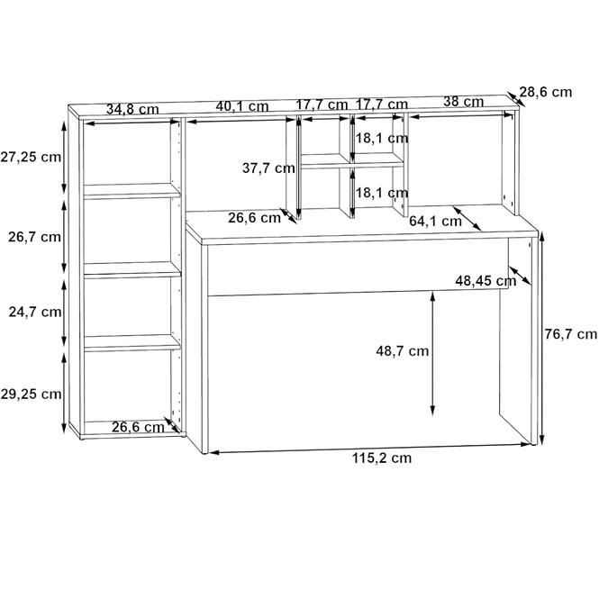 Schreibtisch  Bolitarr 158cm Eiche Artisan/Weiß