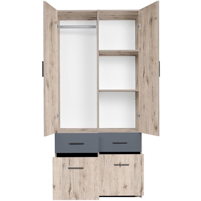 Schrank Snow 03 2-D 4-S Wellington/Grafit