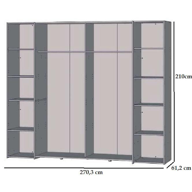 Schrank Narago 2 270cm Eiche Artisan/Beton