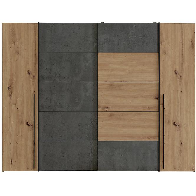 Schrank Narago 3 270cm Eiche Artisan/Beton