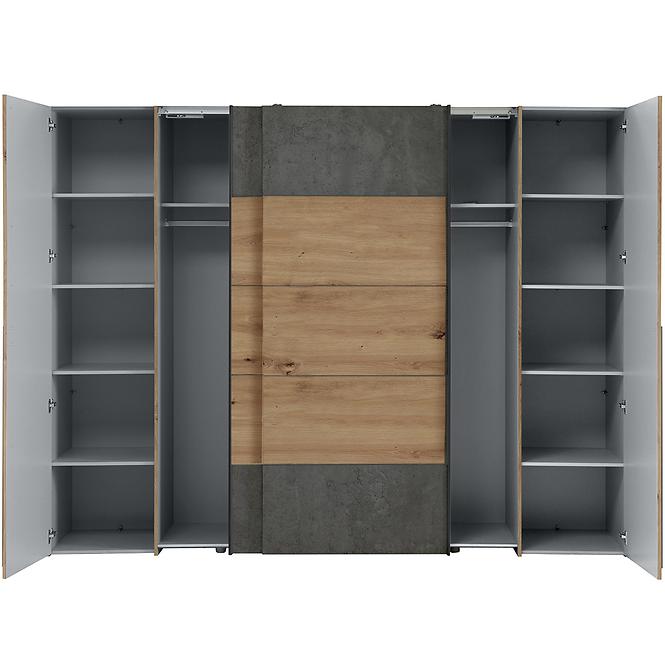 Schrank Narago 4 270cm Eiche Artisan/Beton