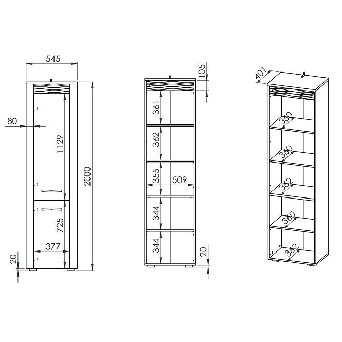 Schrank Artis 02 55cm Eiche Artisan