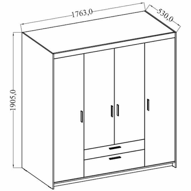 Schrank Elena 4d Eiche Sonoma