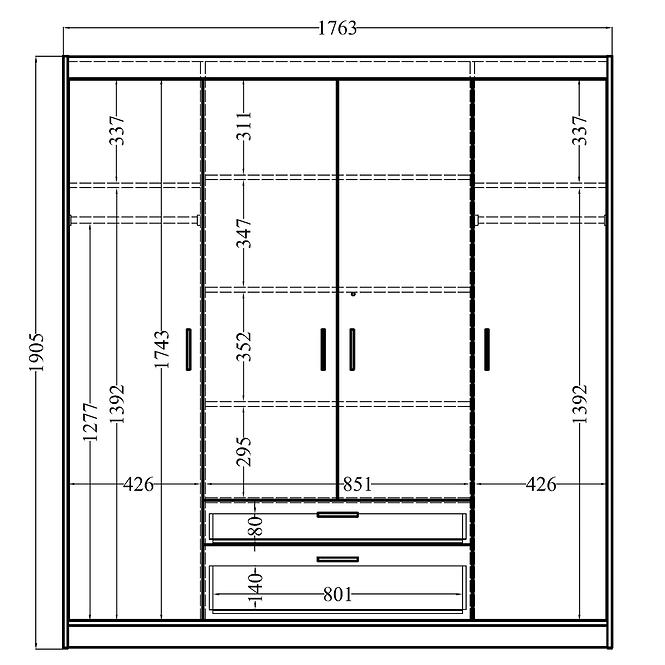 Schrank Elena 4d Weiß