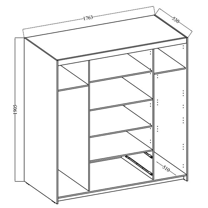 Schrank Elena 4d Eiche Sonoma Mit Einem Spiegel