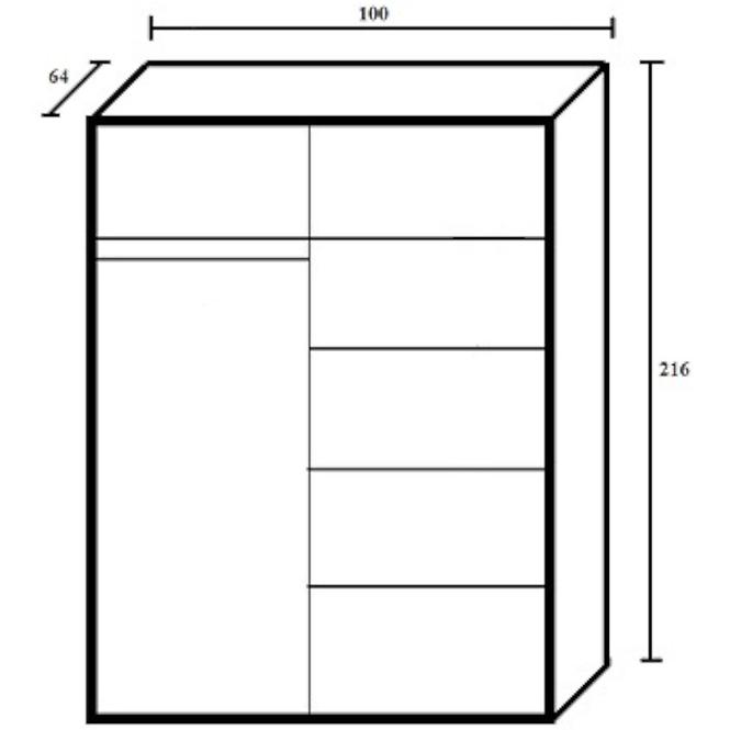 Schrank Rick 100 Grau