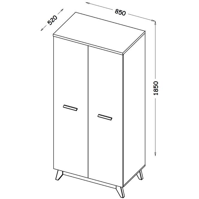 Schrank Sven 85cm Eiche Nash / Andersen Kiefer