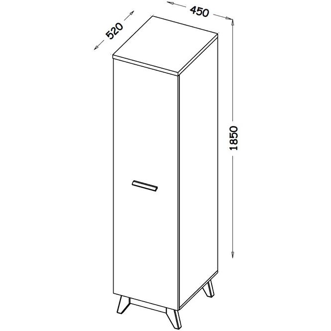 Schrank Sven 45cm Eiche Nash / Andersen Kiefer