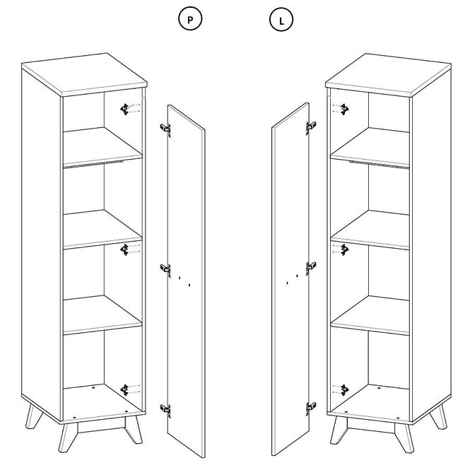 Schrank Sven 45cm Eiche Nash / Andersen Kiefer