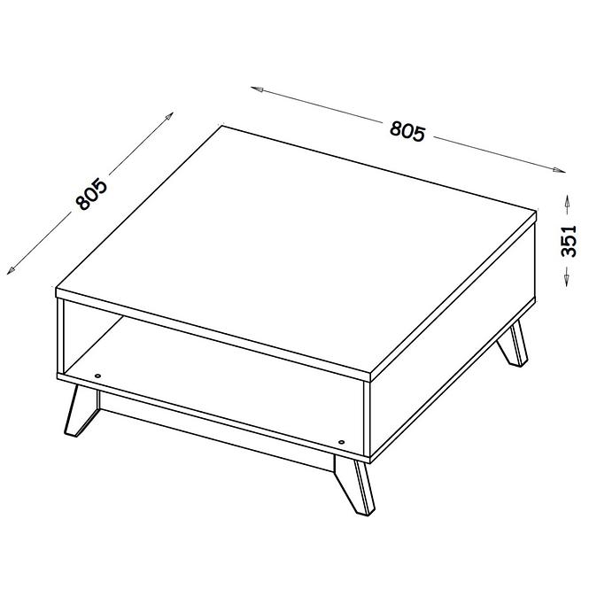 Couchtisch Sven 80cm Eiche Nash / Andersen Kiefer