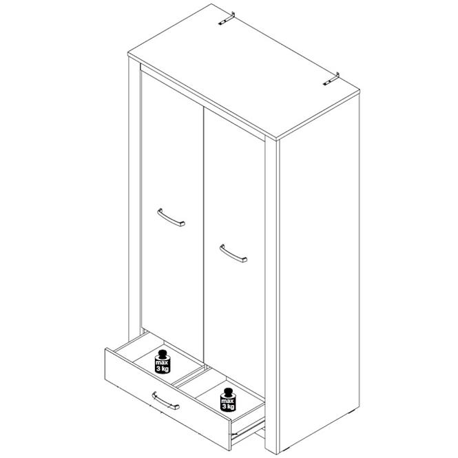 Schrank Havanna 107cm Antiqued Eiche